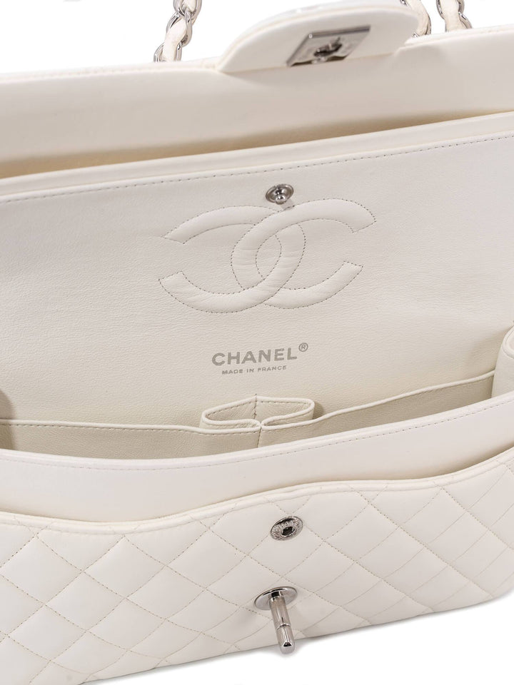 Top Quality Chanel 2.55 Quilted Leather Medium Double Flap Bag Off White