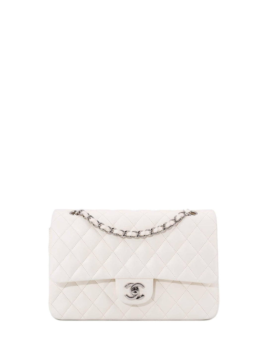 Top Quality Chanel 2.55 Quilted Leather Medium Double Flap Bag Off White
