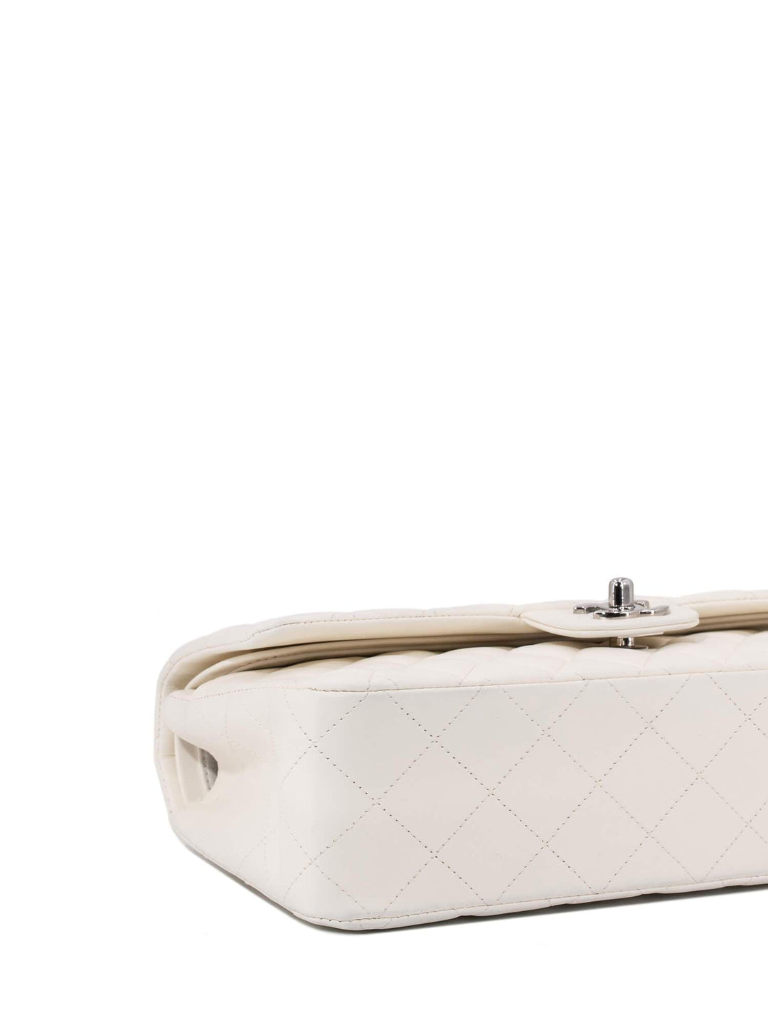 Top Quality Chanel 2.55 Quilted Leather Medium Double Flap Bag Off White