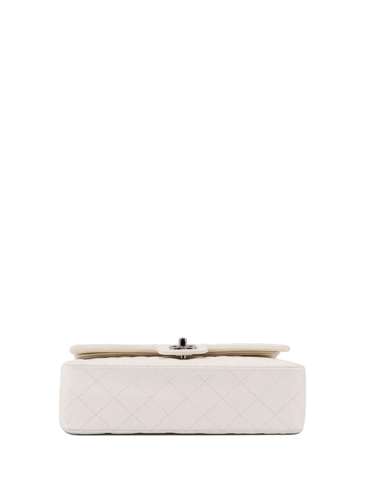 Top Quality Chanel 2.55 Quilted Leather Medium Double Flap Bag Off White