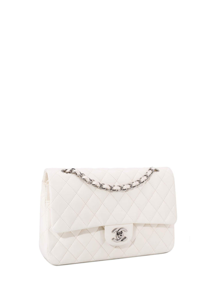Top Quality Chanel 2.55 Quilted Leather Medium Double Flap Bag Off White