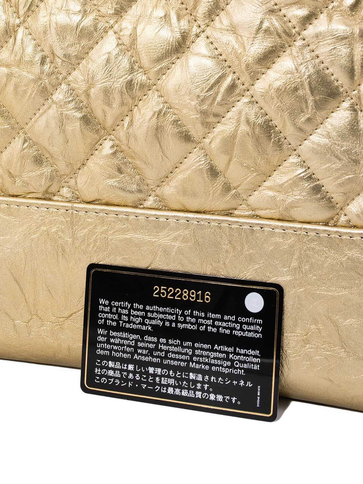 Top Quality Chanel Aged Calfskin Quilted Leather Medium Gabrielle Messenger Bag Gold