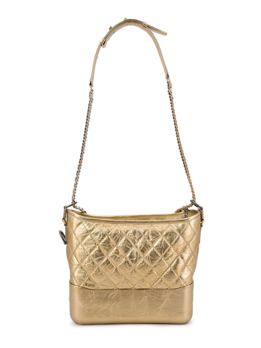 Top Quality Chanel Aged Calfskin Quilted Leather Medium Gabrielle Messenger Bag Gold