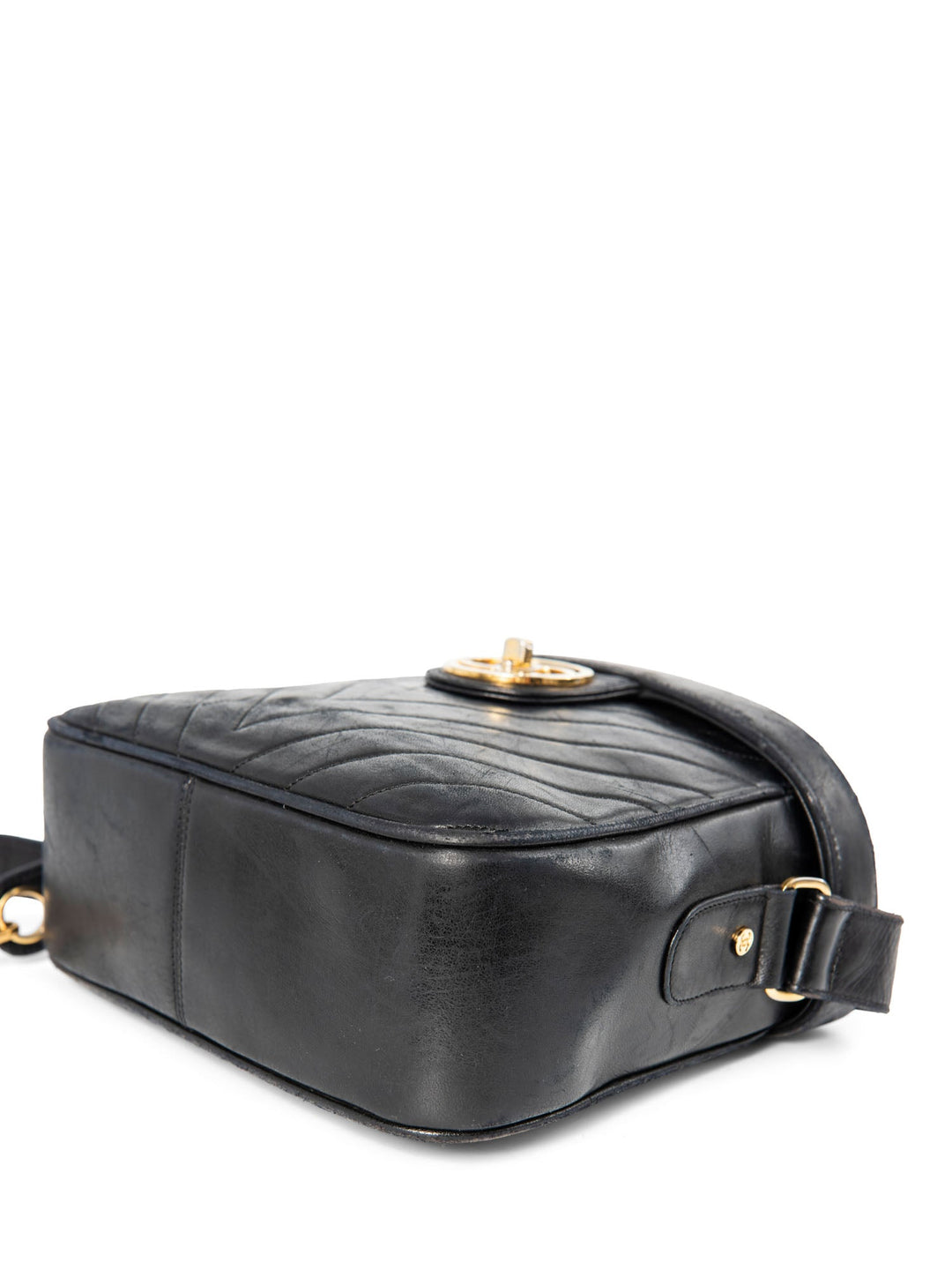 Top Quality Chanel CC Logo 24K Gold Plated Chevron Quilted Leather Globe Trotter Black