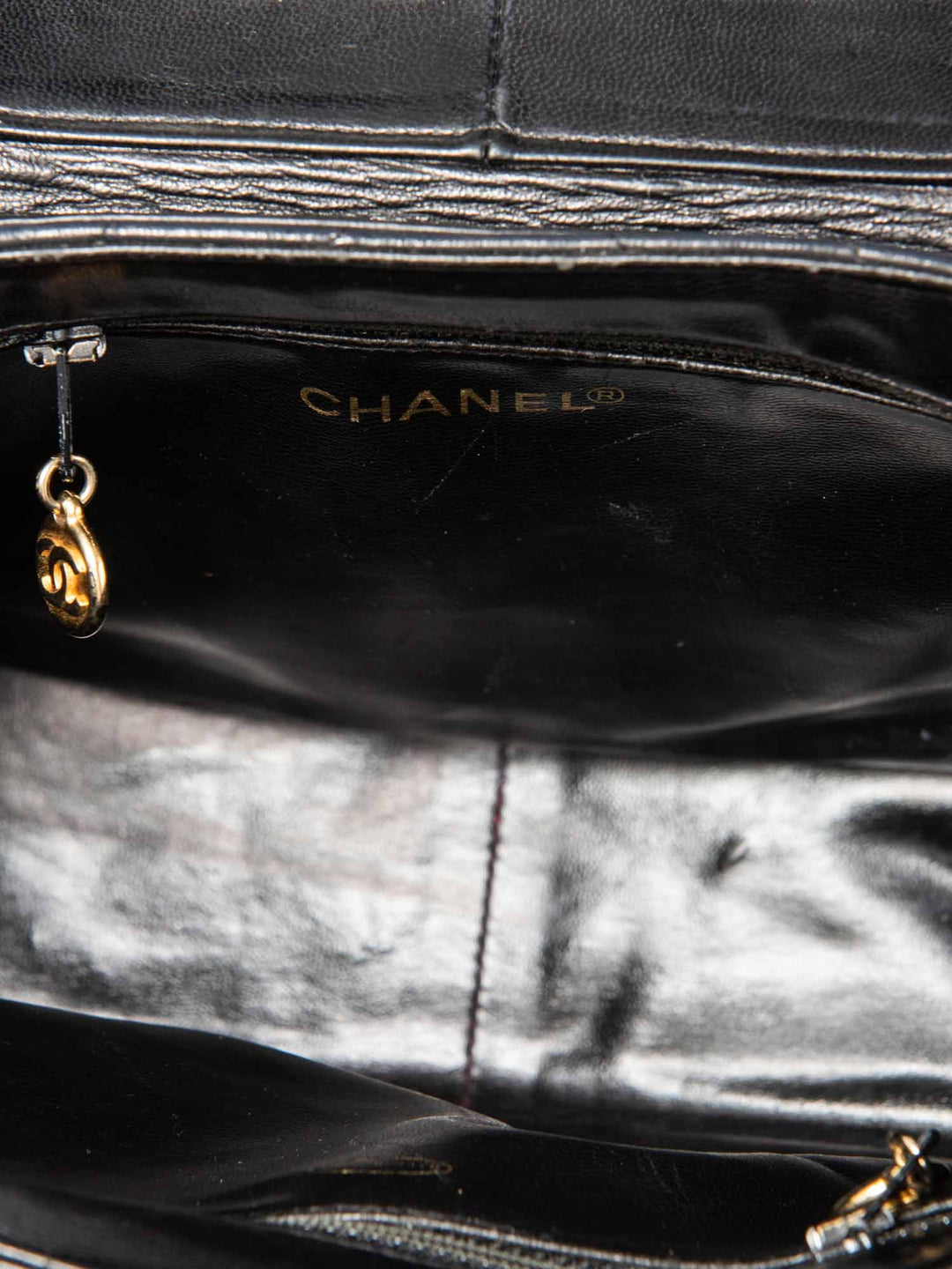 Top Quality Chanel CC Logo 24K Gold Plated Chevron Quilted Leather Globe Trotter Black