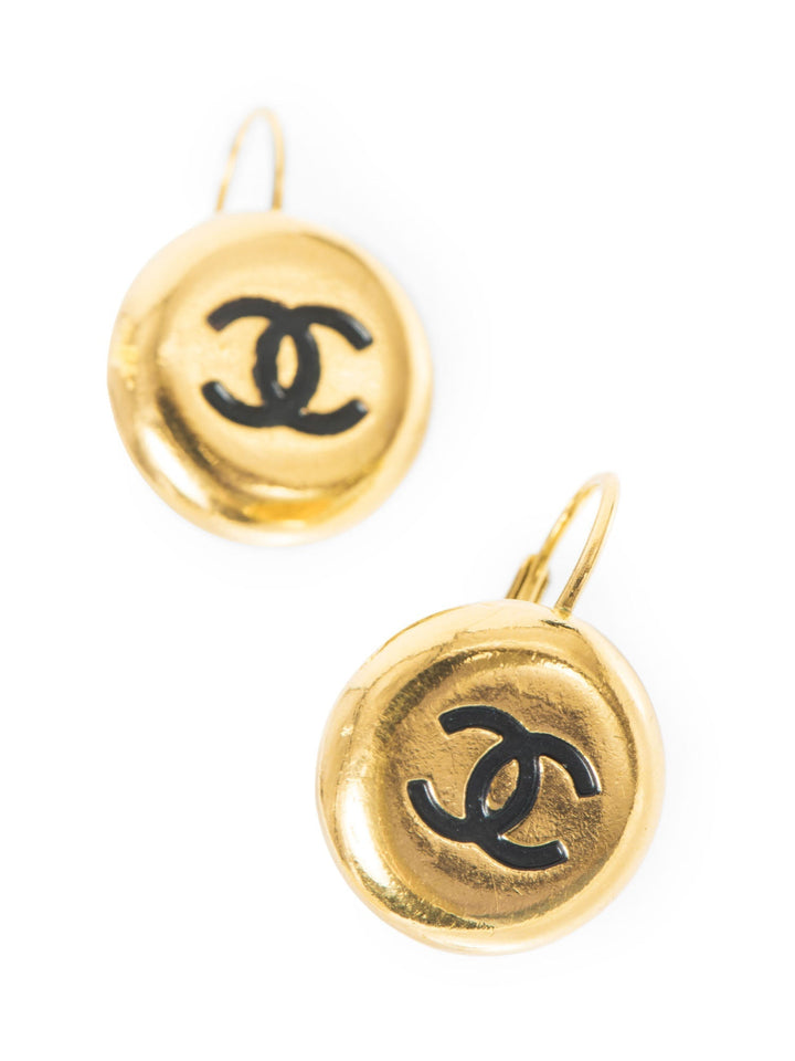 Top Quality Chanel CC Logo 24K Gold Plated Earrings