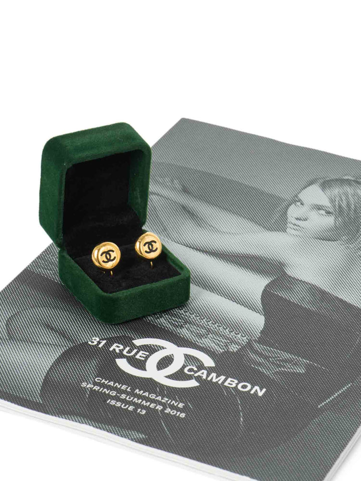 Top Quality Chanel CC Logo 24K Gold Plated Earrings