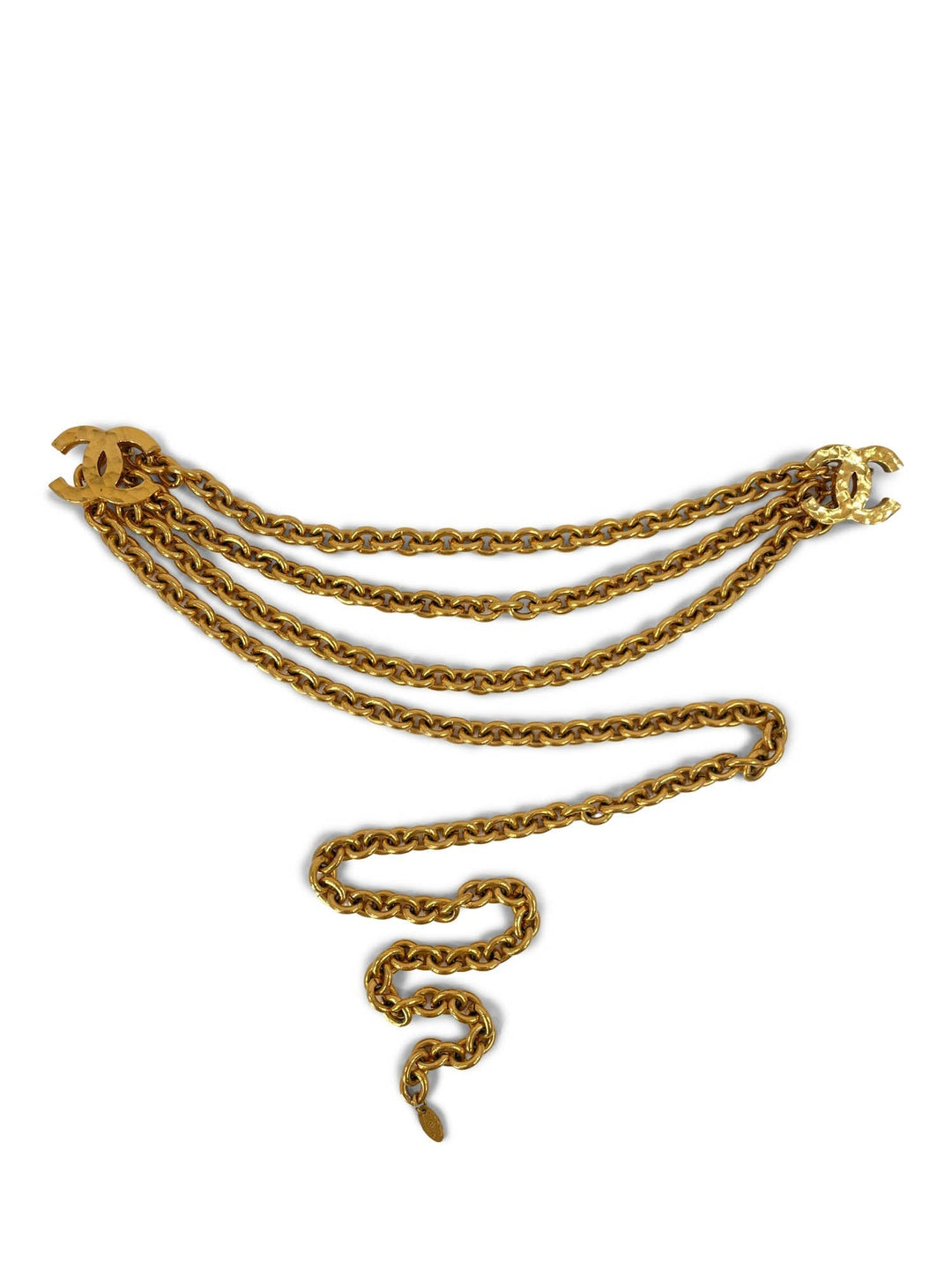 Top Quality Chanel CC Logo 24K Plated Large Link Multi Chain Belt Necklace