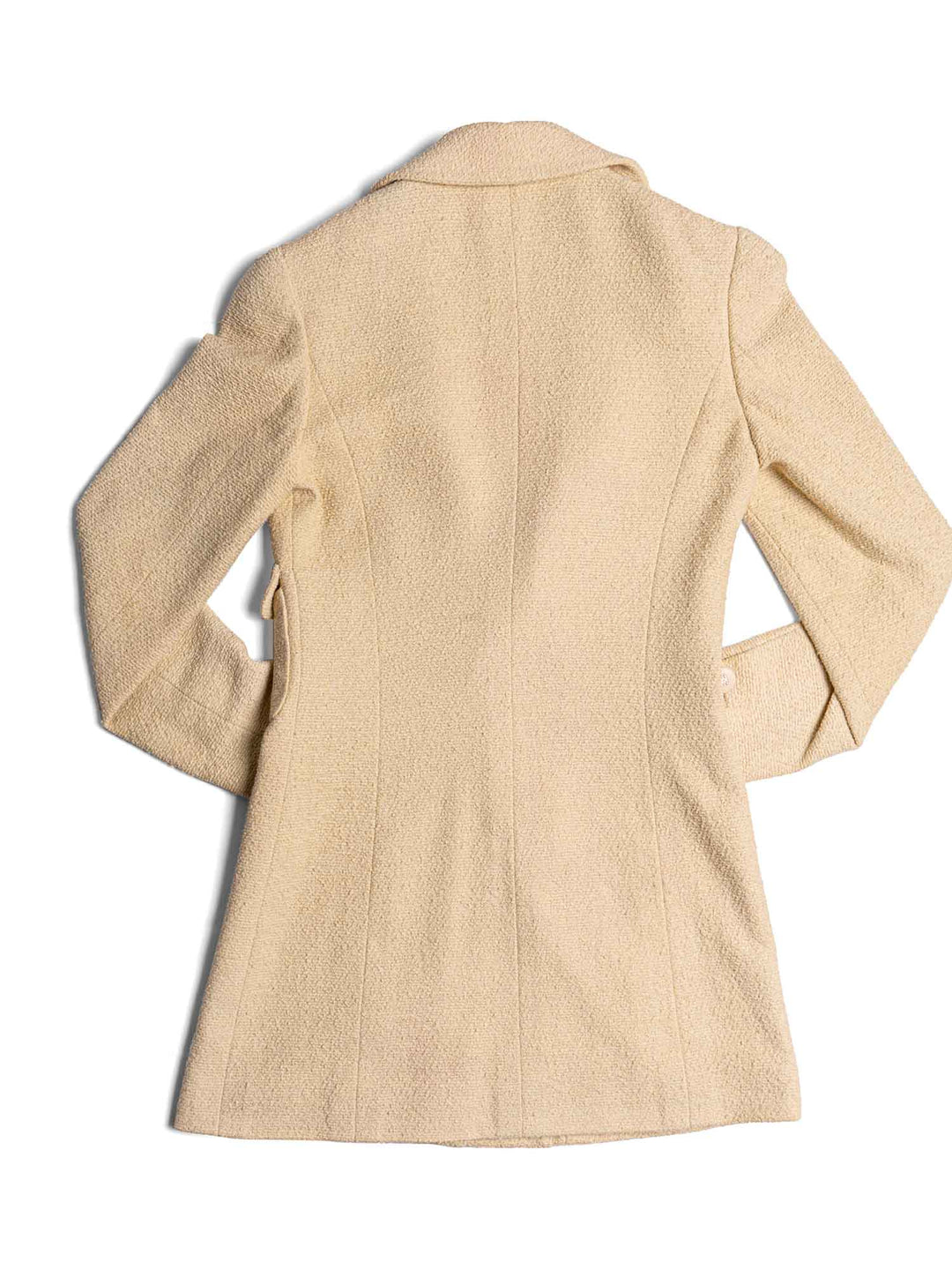 Top Quality Chanel CC Logo 90s Tweed Fitted Jacket Beige