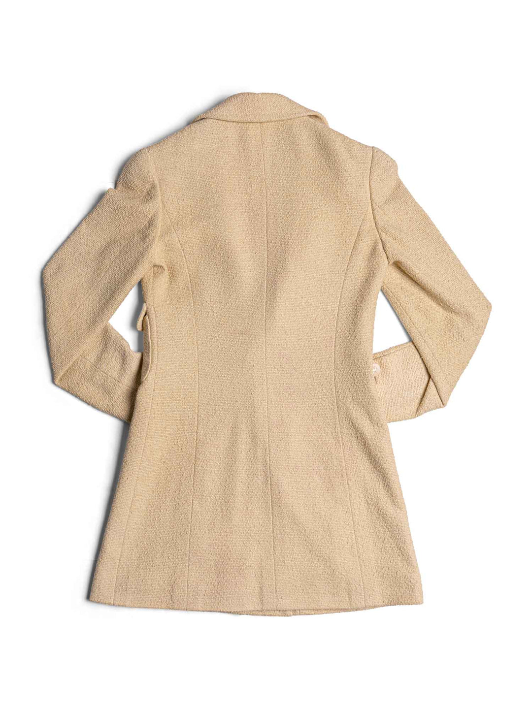Top Quality Chanel CC Logo 90s Tweed Fitted Jacket Beige