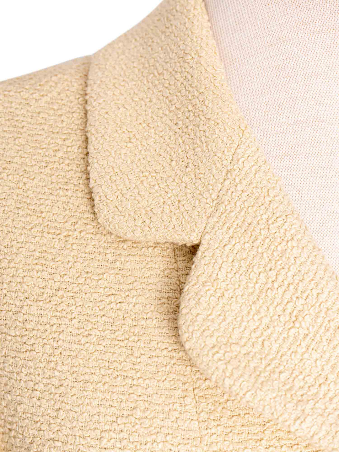 Top Quality Chanel CC Logo 90s Tweed Fitted Jacket Beige
