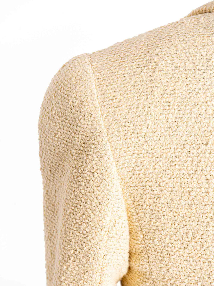 Top Quality Chanel CC Logo 90s Tweed Fitted Jacket Beige