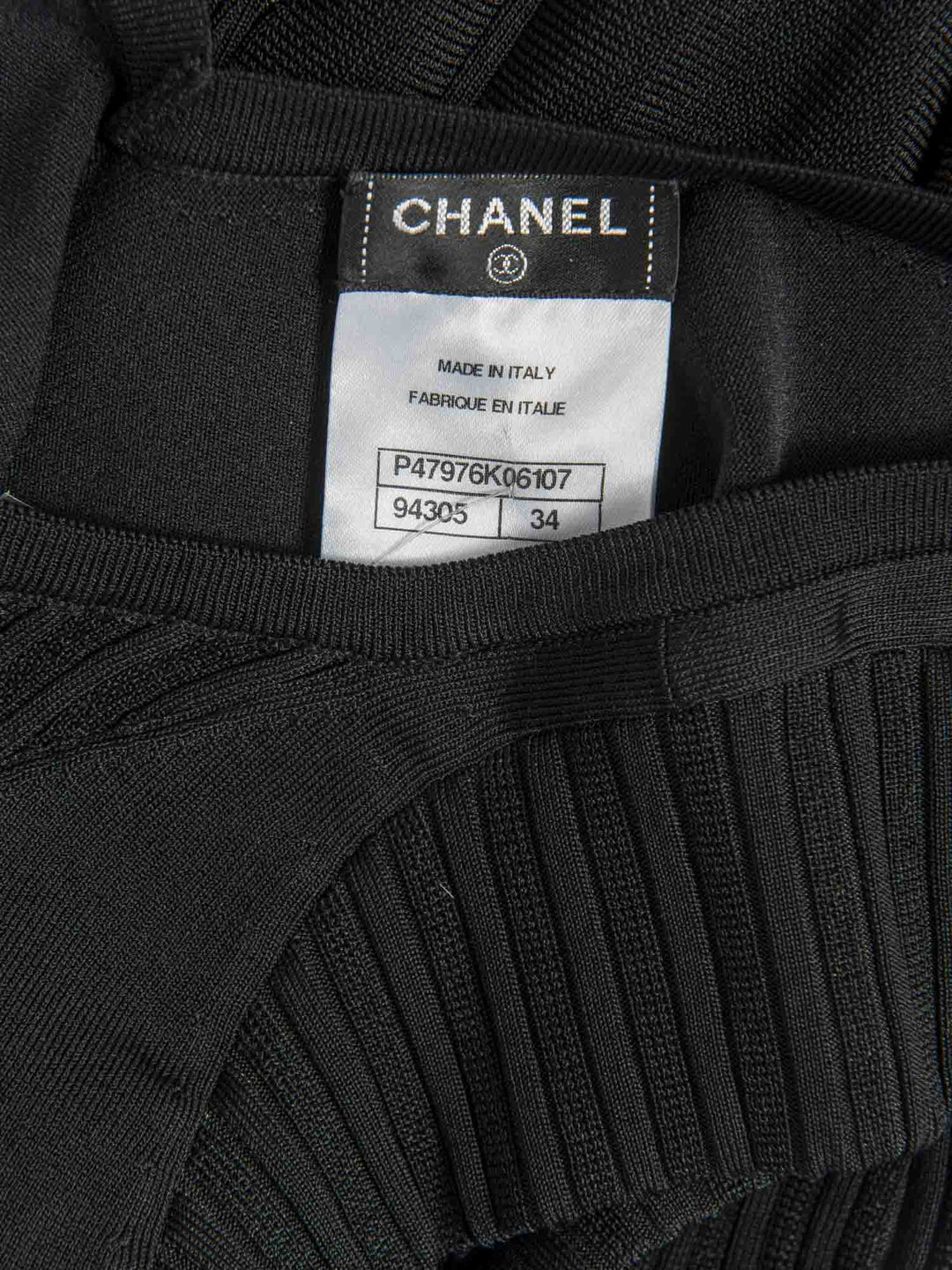 Top Quality Chanel CC Logo Bow Mini Dress Black White