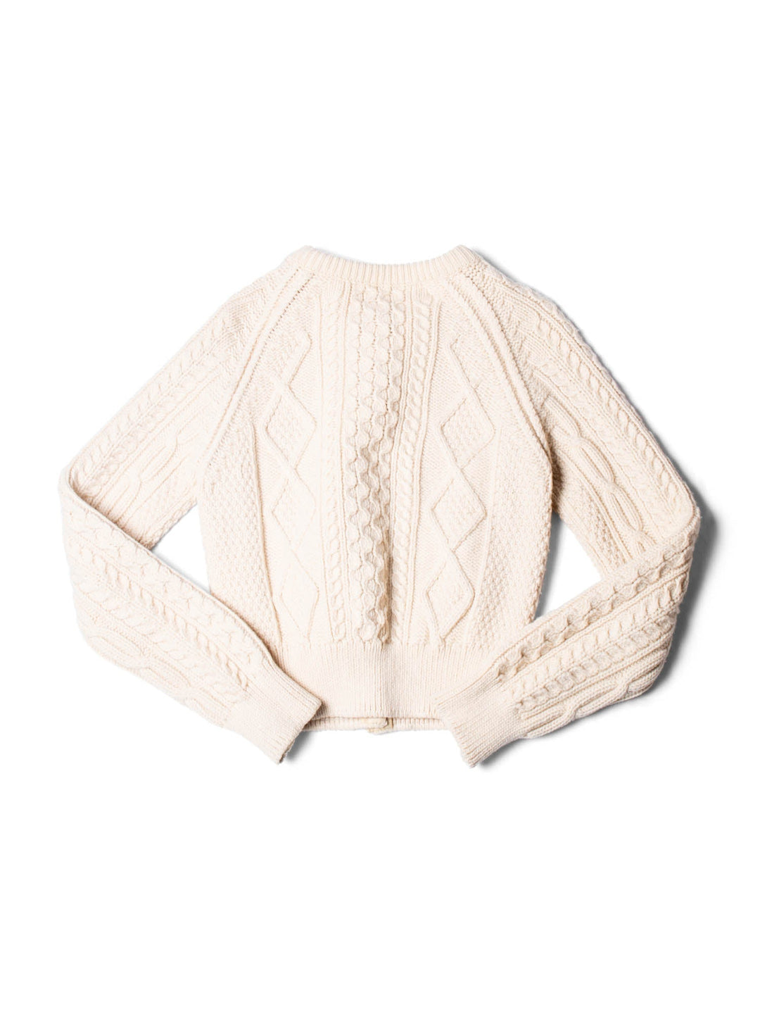 Top Quality Chanel CC Logo Cable Knit Cardigan Ivory
