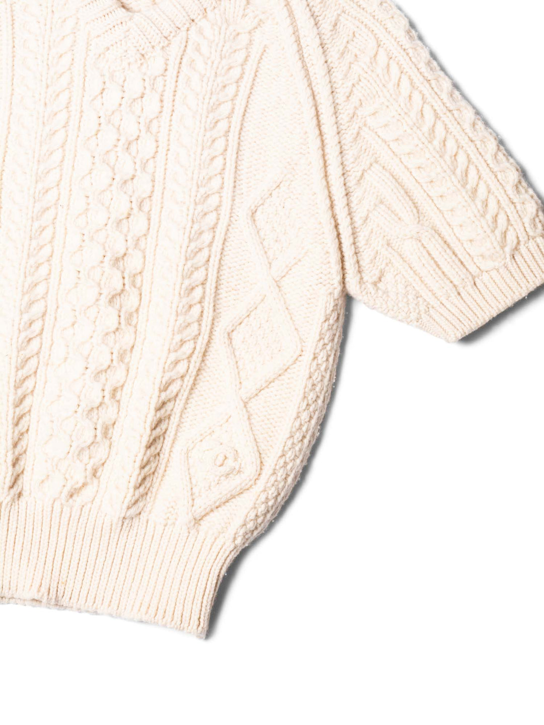 Top Quality Chanel CC Logo Cable Knit Cropped Top Ivory