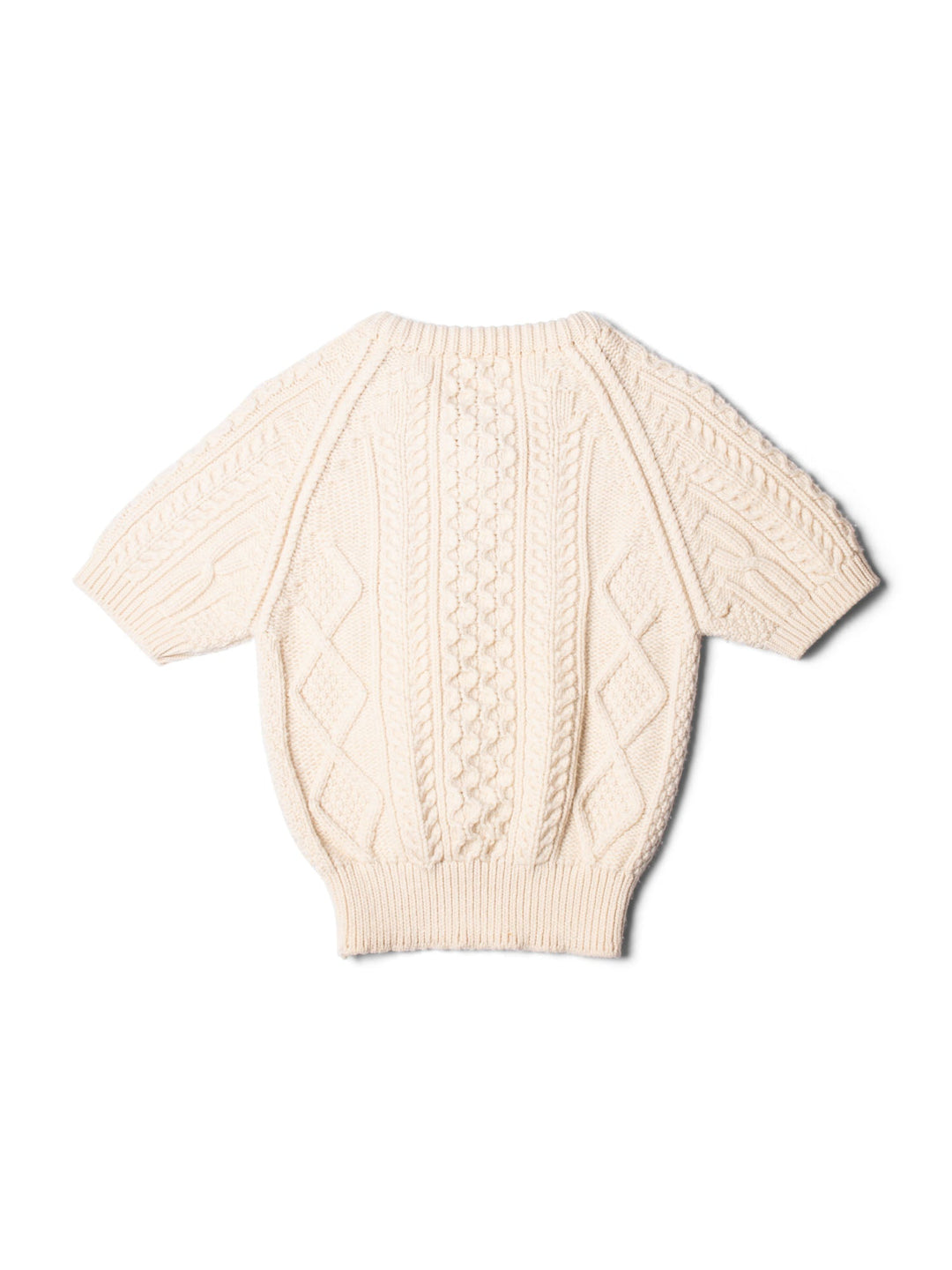 Top Quality Chanel CC Logo Cable Knit Cropped Top Ivory