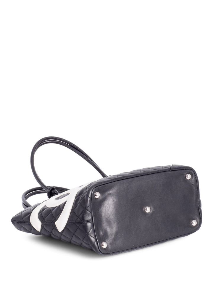 Top Quality Chanel CC Logo Cambon Shopper Bag Black White