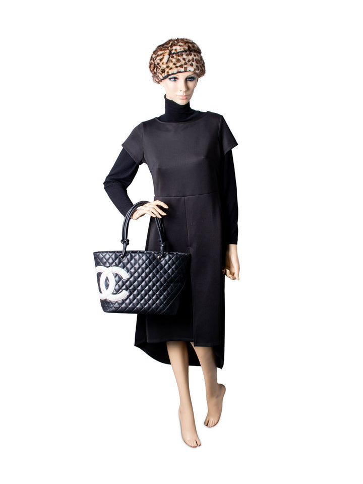 Top Quality Chanel CC Logo Cambon Shopper Bag Black White