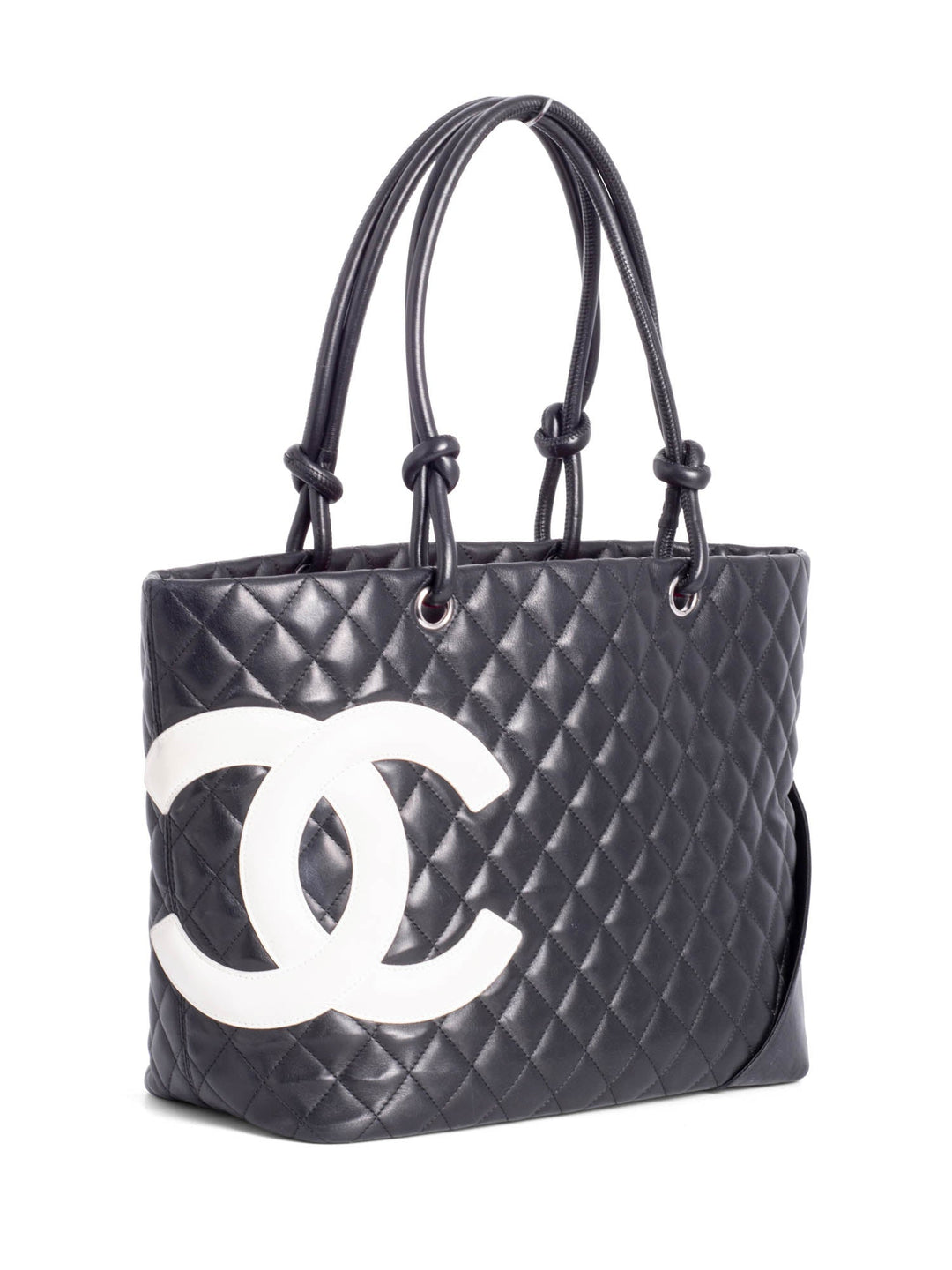 Top Quality Chanel CC Logo Cambon Shopper Bag Black White