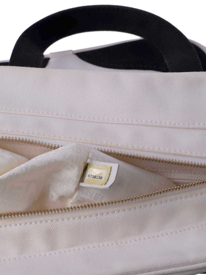 Top Quality Chanel CC Logo Canvas Leather Bag Black White