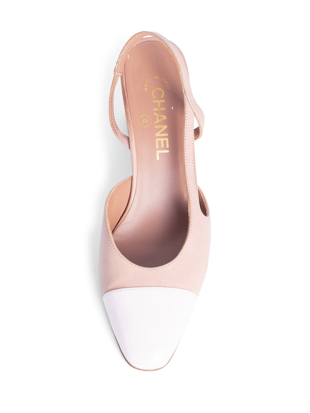 Top Quality Chanel CC Logo Cap Toe Sling Back Shoes Pastel Pink Blush