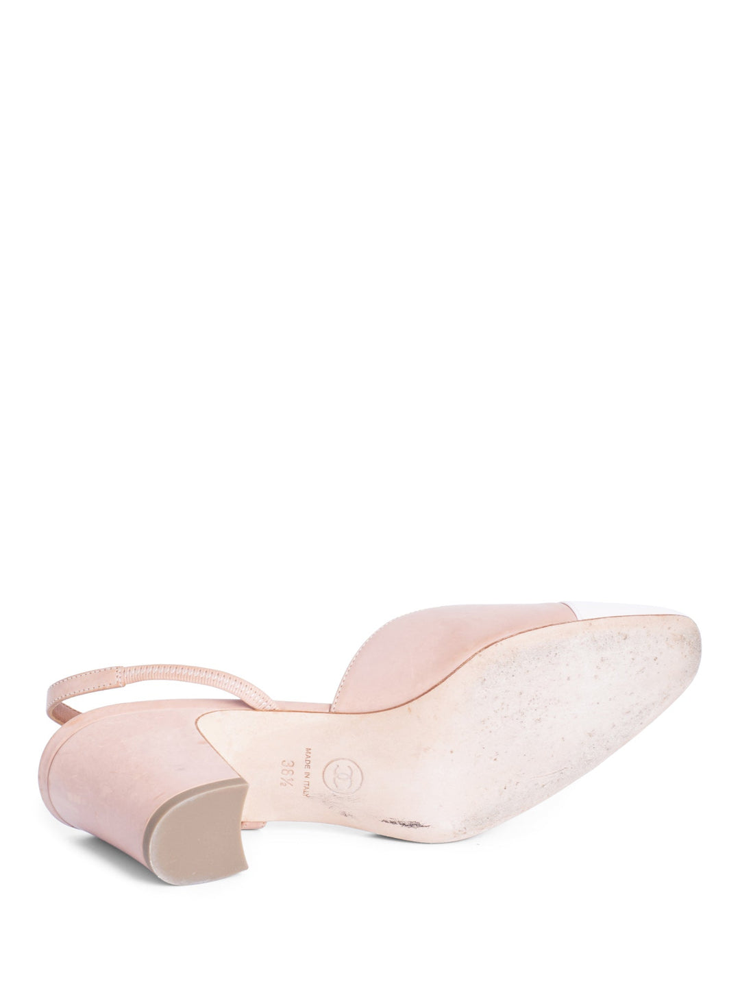 Top Quality Chanel CC Logo Cap Toe Sling Back Shoes Pastel Pink Blush