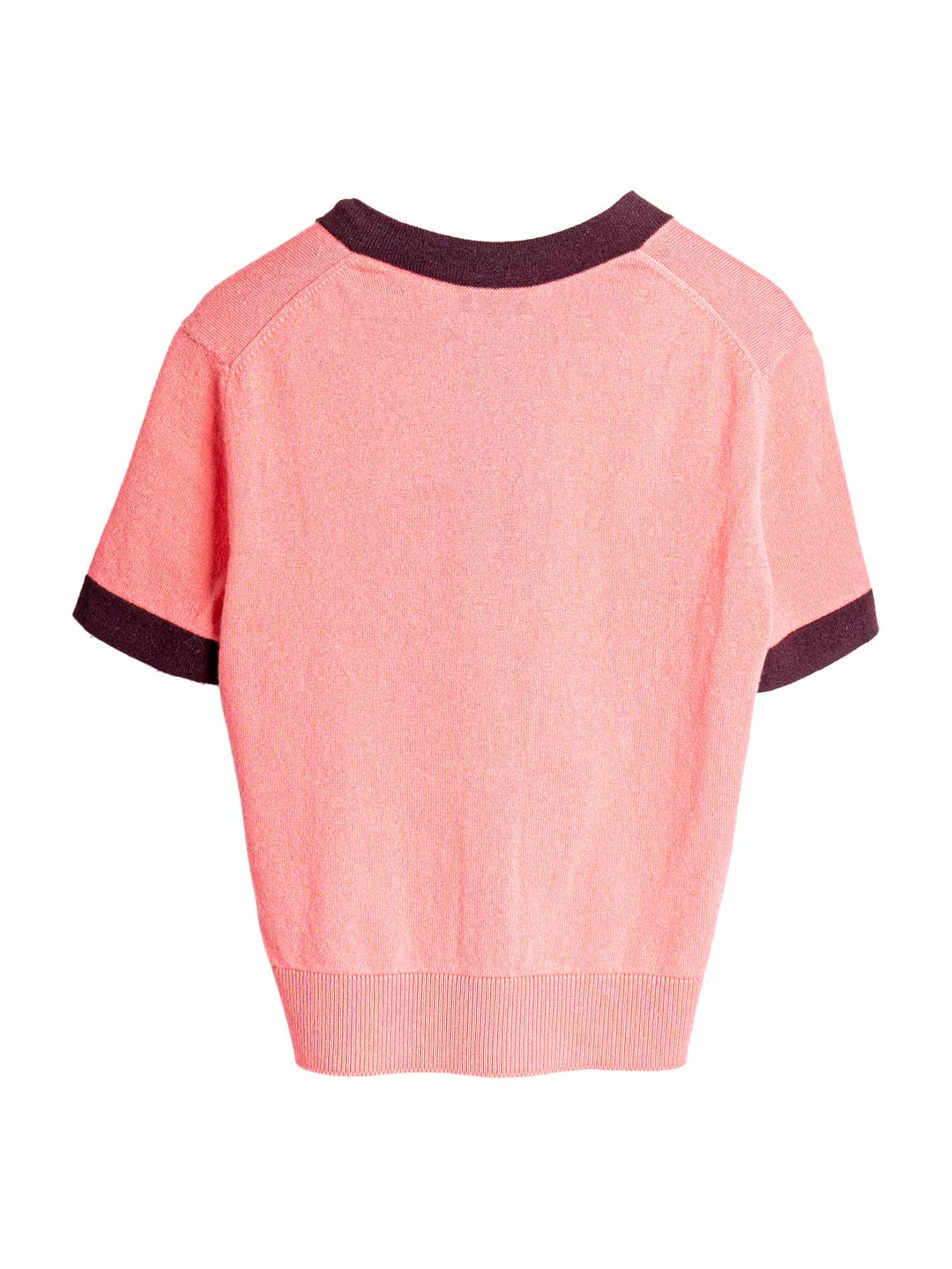 Top Quality Chanel CC Logo Cashmere Cardigan Pink Dark Purple