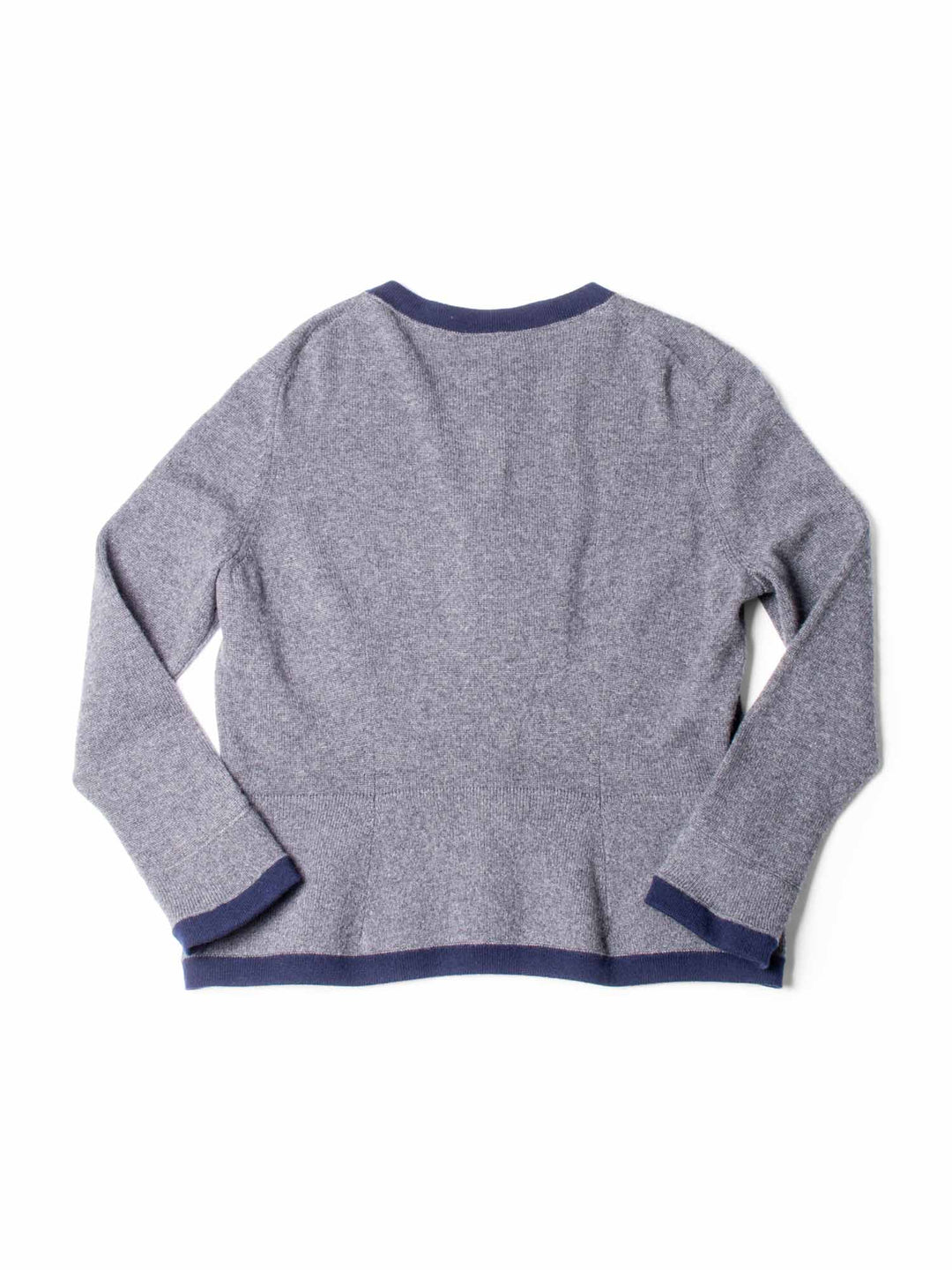 Top Quality Chanel CC Logo Cashmere Cardigan Sweater Navy Blue Grey