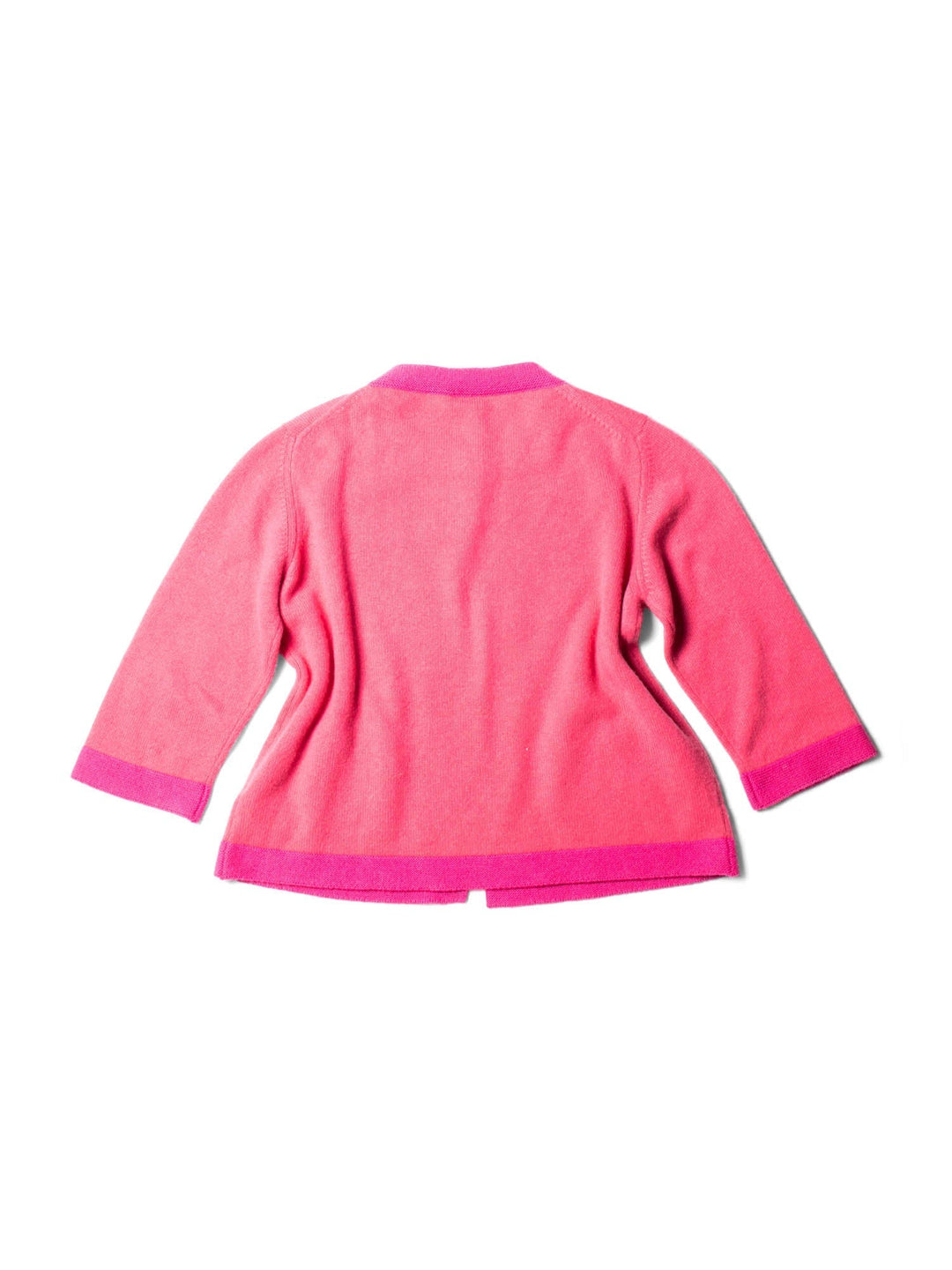 Top Quality Chanel CC Logo Cashmere Color Block Cardigan Pink