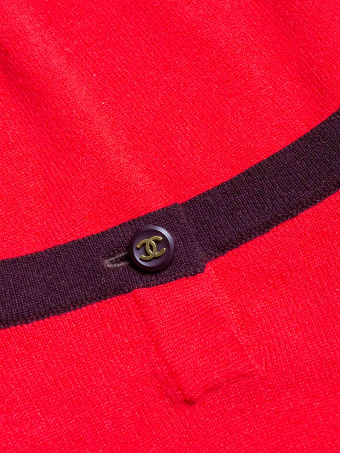 Top Quality Chanel CC Logo Cashmere Cropped Top Burgundy Red