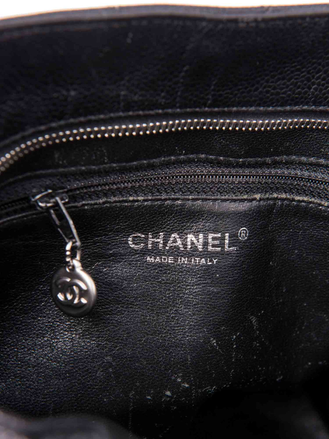 Top Quality Chanel CC Logo Caviar Cambon Handbag Black Silver