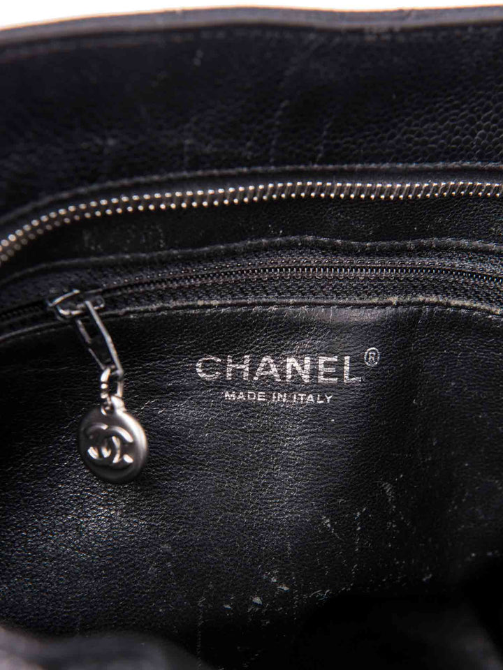 Top Quality Chanel CC Logo Caviar Cambon Handbag Black Silver