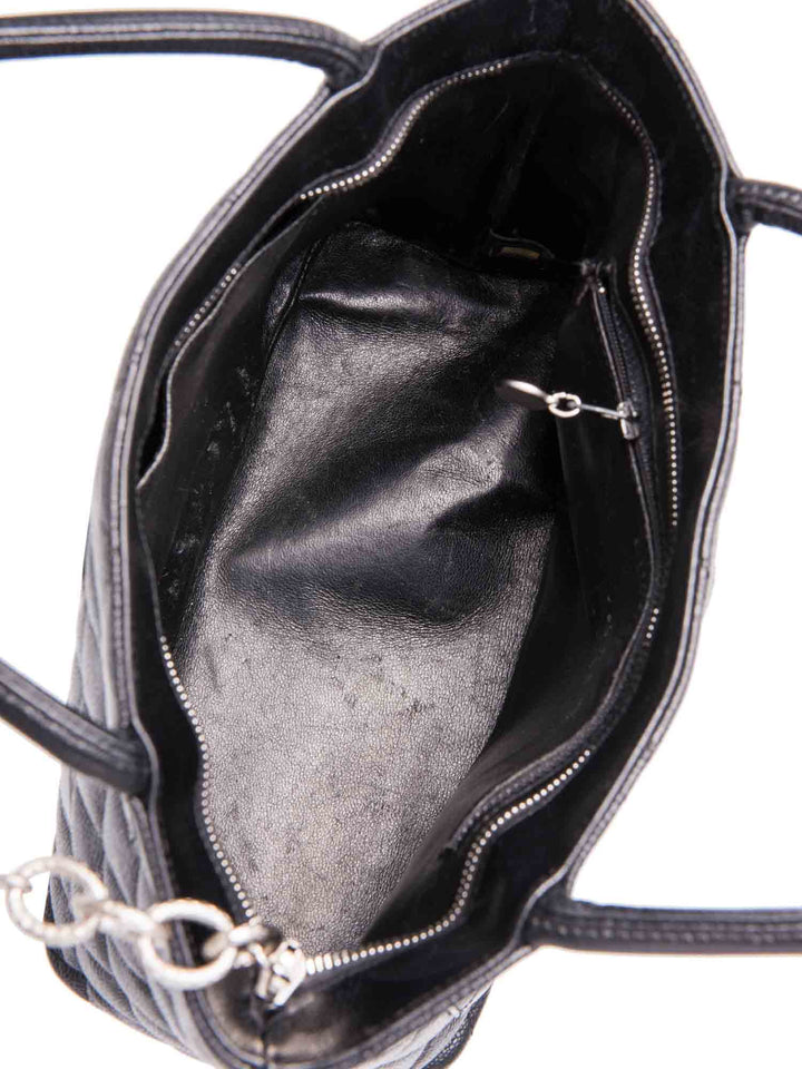 Top Quality Chanel CC Logo Caviar Cambon Handbag Black Silver