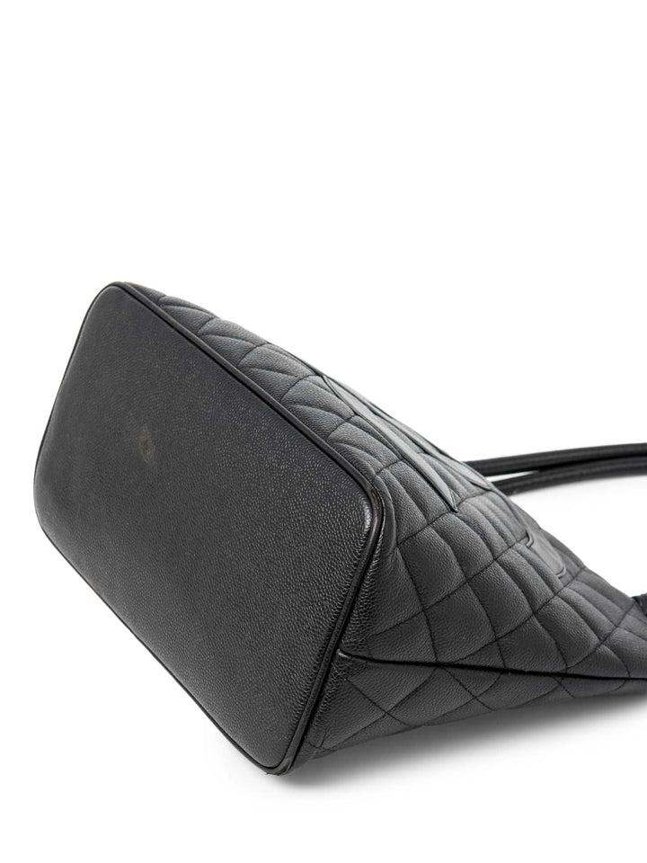 Top Quality Chanel CC Logo Caviar Cambon Handbag Black Silver