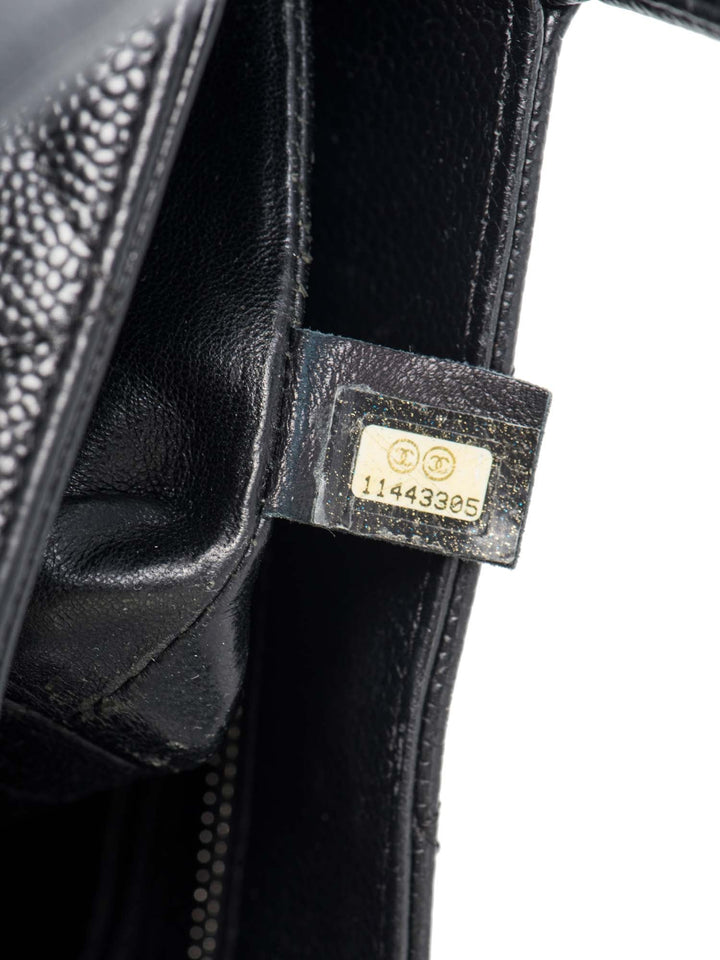 Top Quality Chanel CC Logo Caviar Cambon Handbag Black Silver