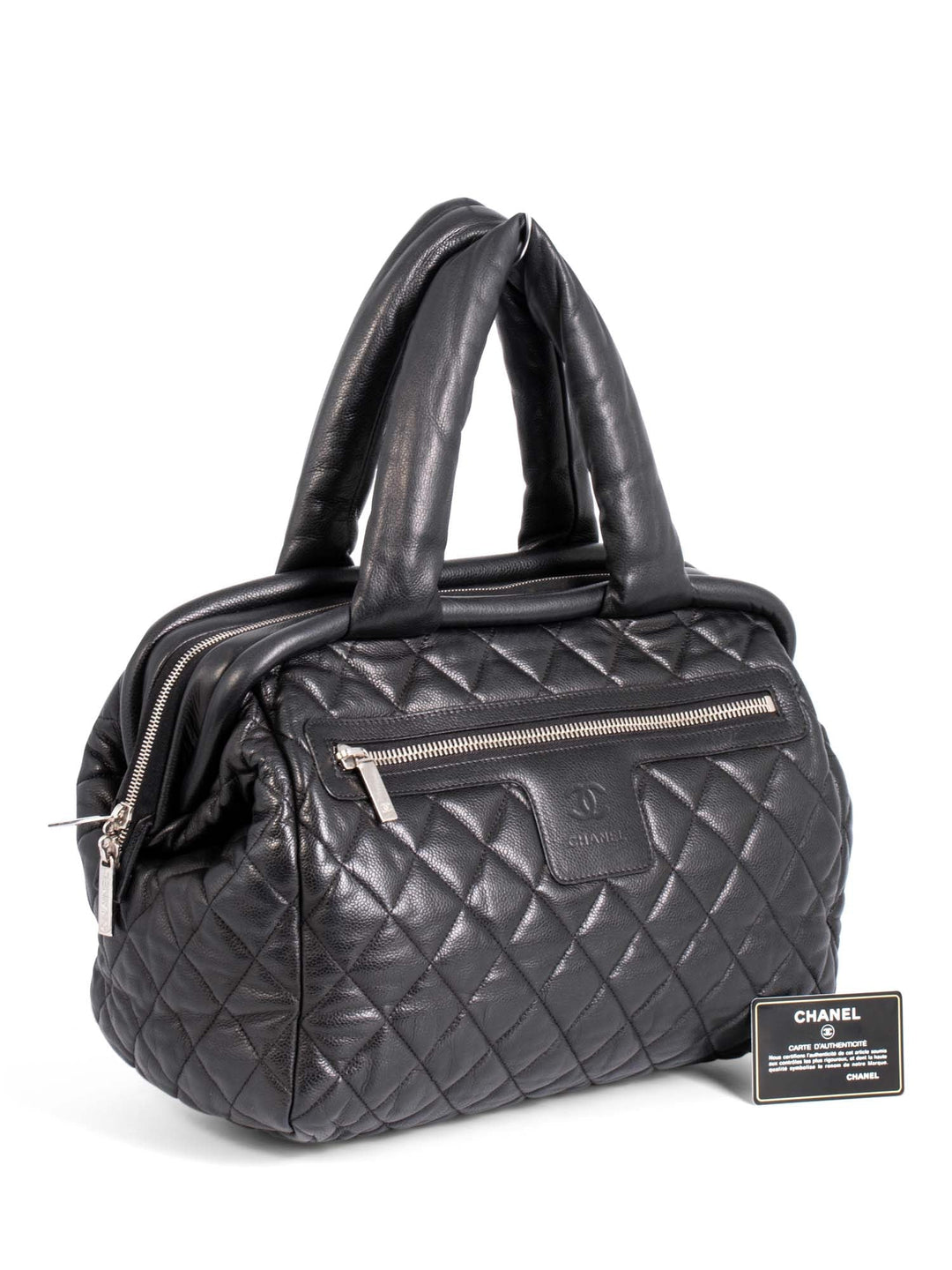 Top Quality Chanel CC Logo Caviar Leather Cocoon Duffle Bag Black