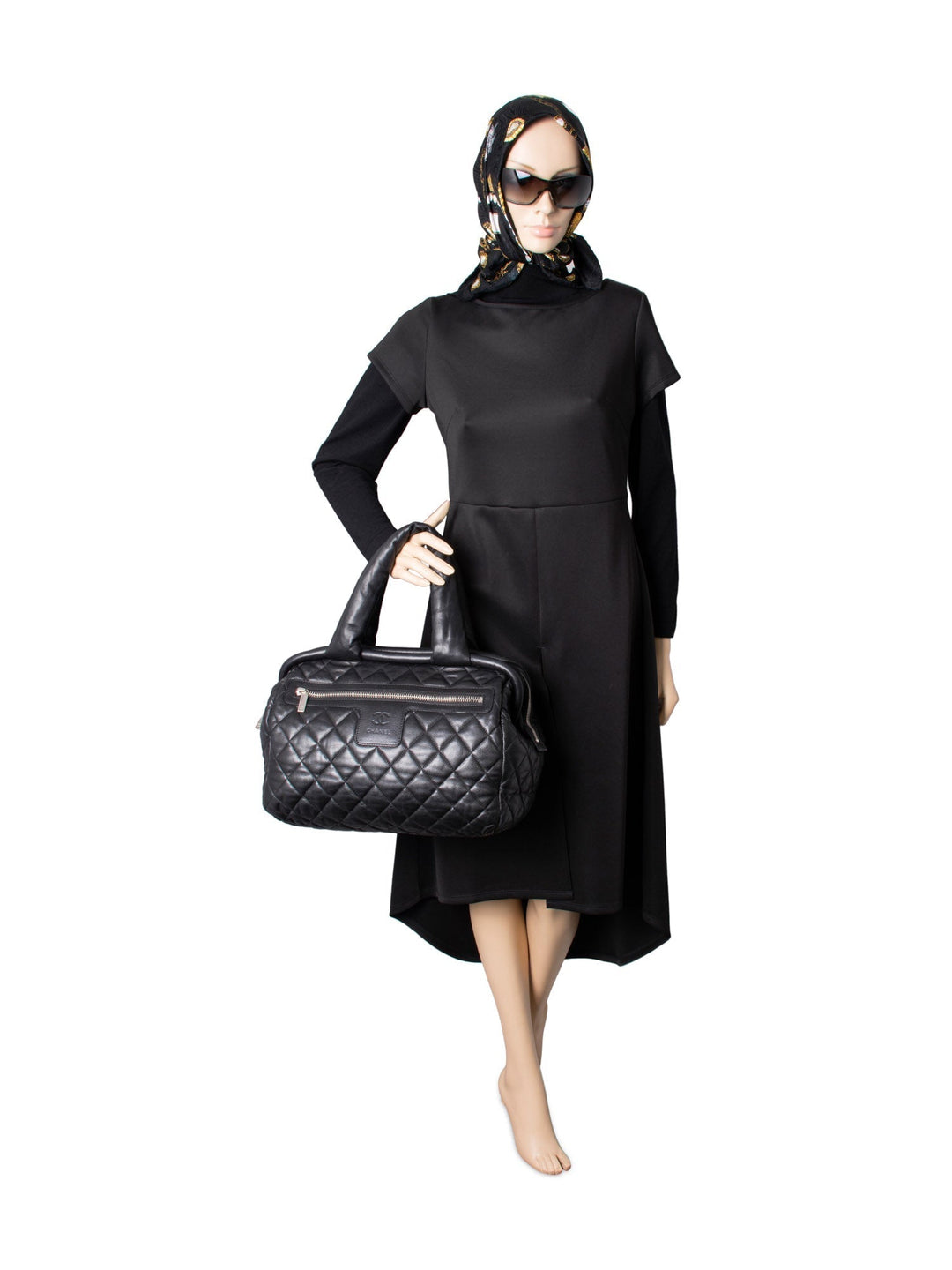 Top Quality Chanel CC Logo Caviar Leather Cocoon Duffle Bag Black