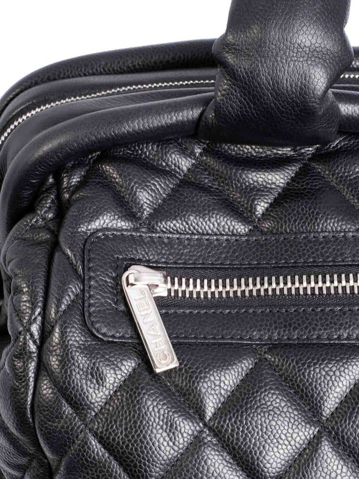 Top Quality Chanel CC Logo Caviar Leather Cocoon Duffle Bag Black