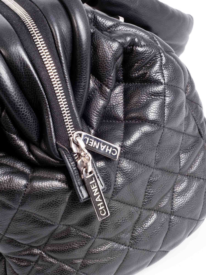 Top Quality Chanel CC Logo Caviar Leather Cocoon Duffle Bag Black
