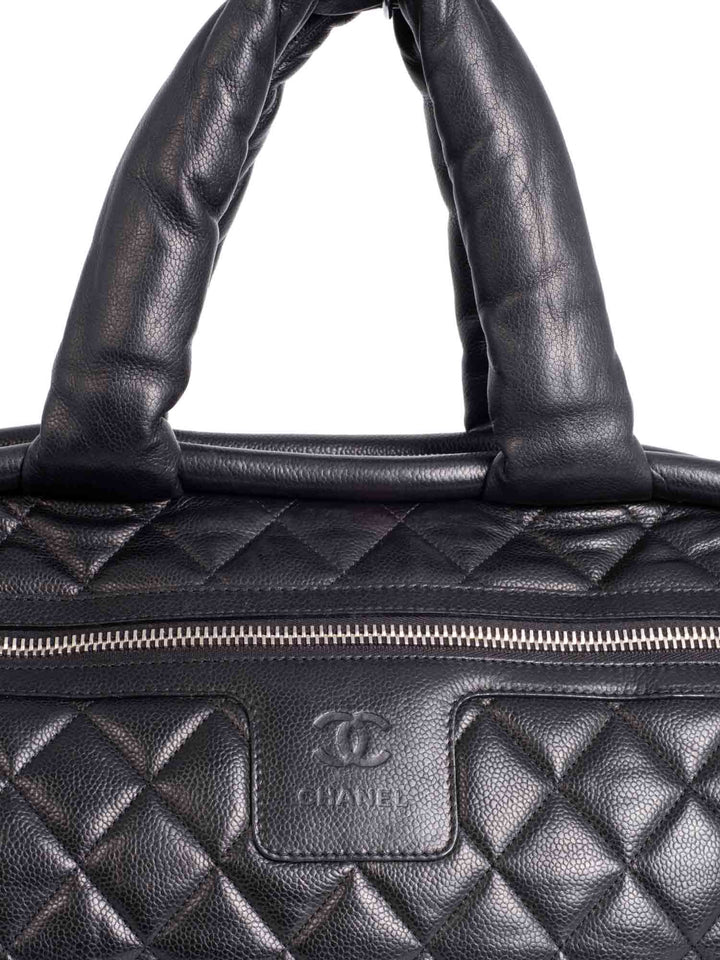 Top Quality Chanel CC Logo Caviar Leather Cocoon Duffle Bag Black