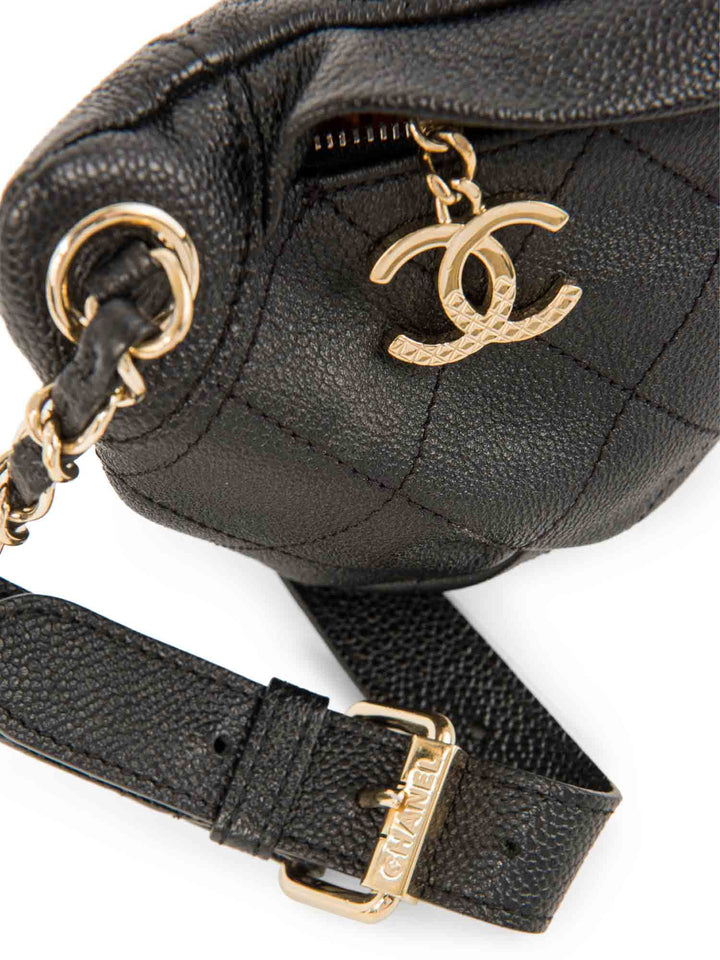 Top Quality Chanel CC Logo Caviar Leather Fanny Pack Waist Bag Black