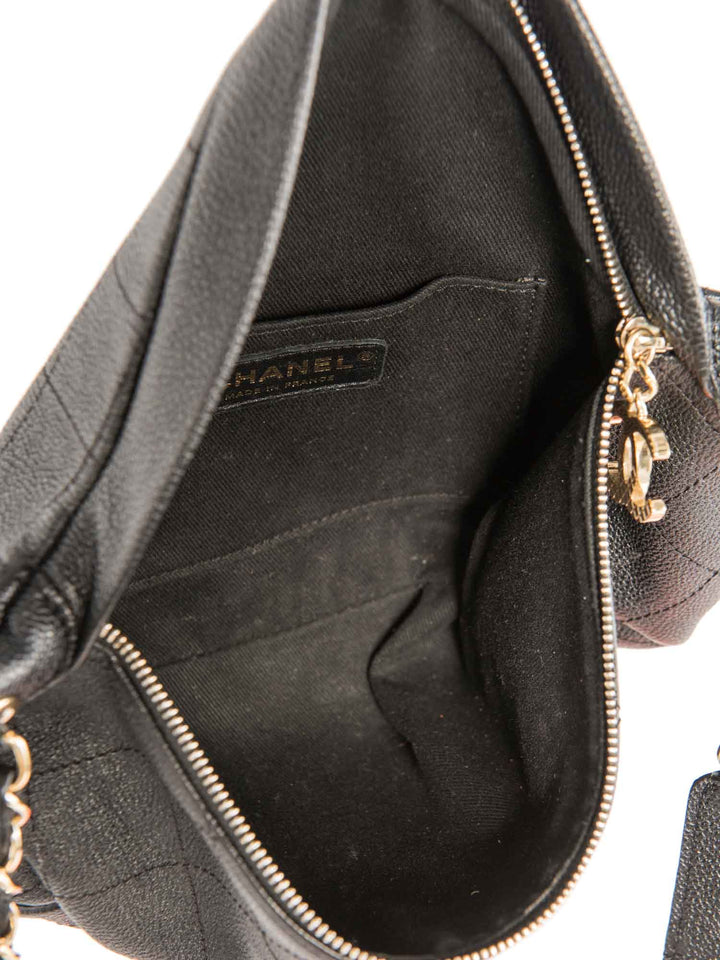 Top Quality Chanel CC Logo Caviar Leather Fanny Pack Waist Bag Black