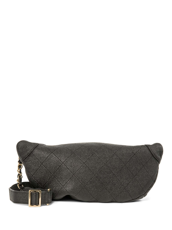 Top Quality Chanel CC Logo Caviar Leather Fanny Pack Waist Bag Black
