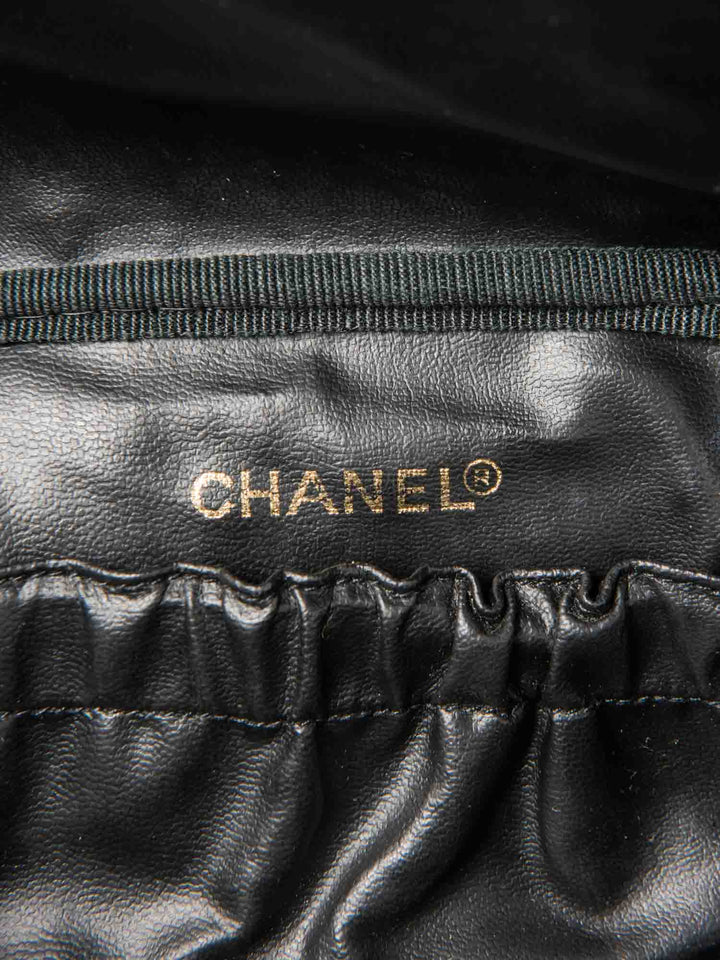 Top Quality Chanel CC Logo Caviar Leather Top Handle Vanity Bag Black