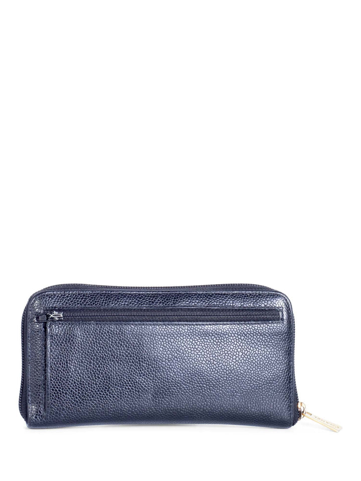 Top Quality Chanel CC Logo Caviar Leather Zipper Wallet Black