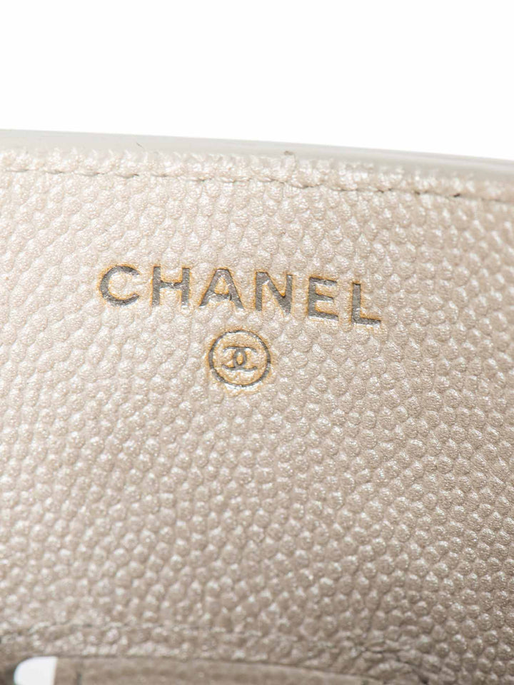 Top Quality Chanel CC Logo Caviar Messenger Bag Pearl Eggshell White