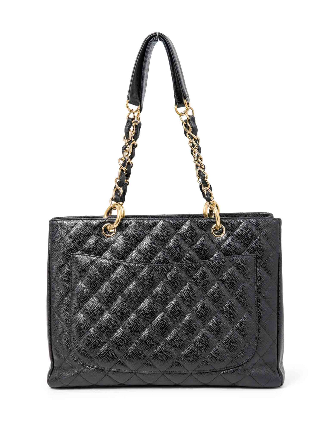 Top Quality Chanel CC Logo Caviar Quilted Leather Grand Shopper Bag Black