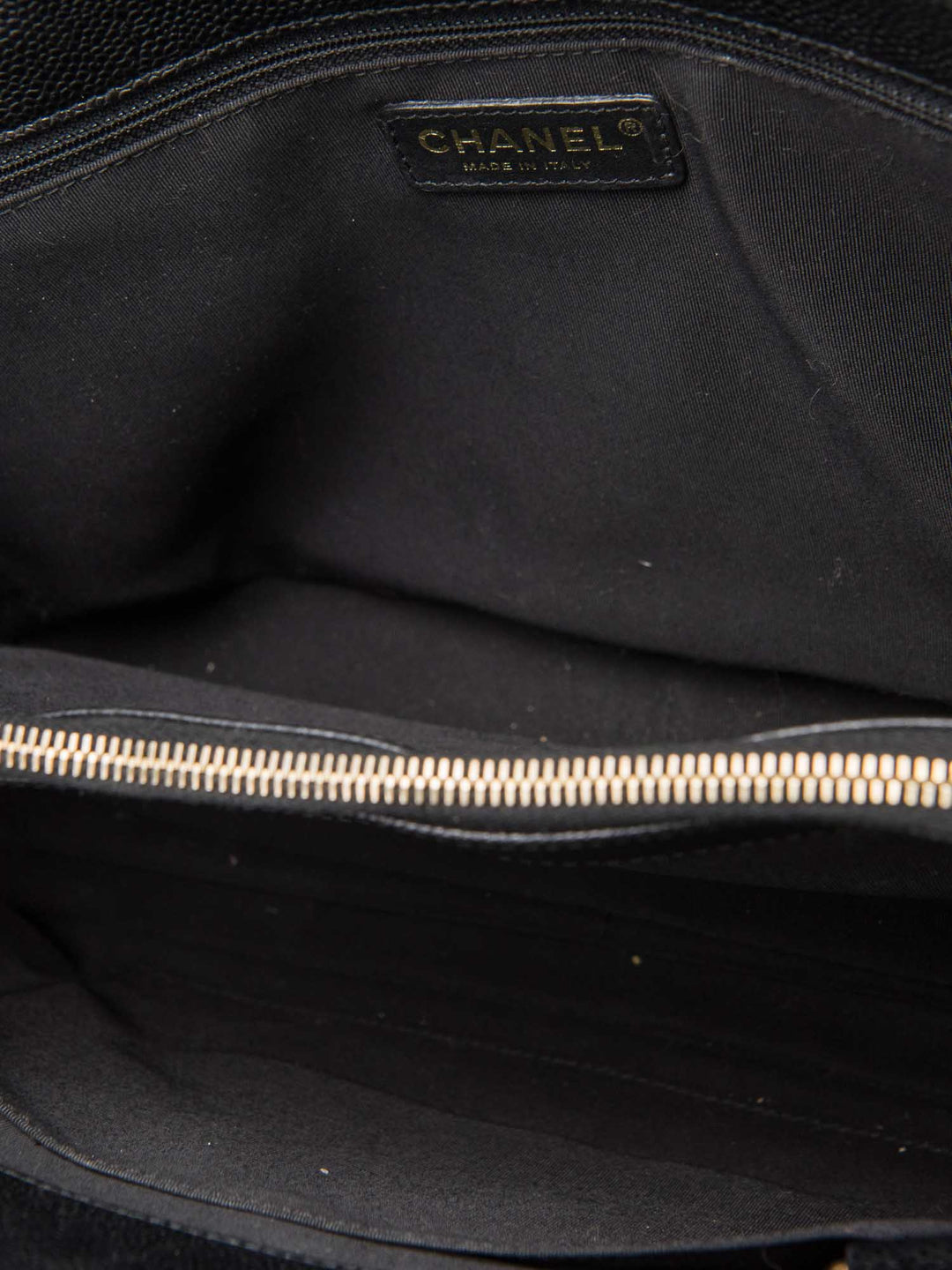 Top Quality Chanel CC Logo Caviar Quilted Leather Grand Shopper Bag Black