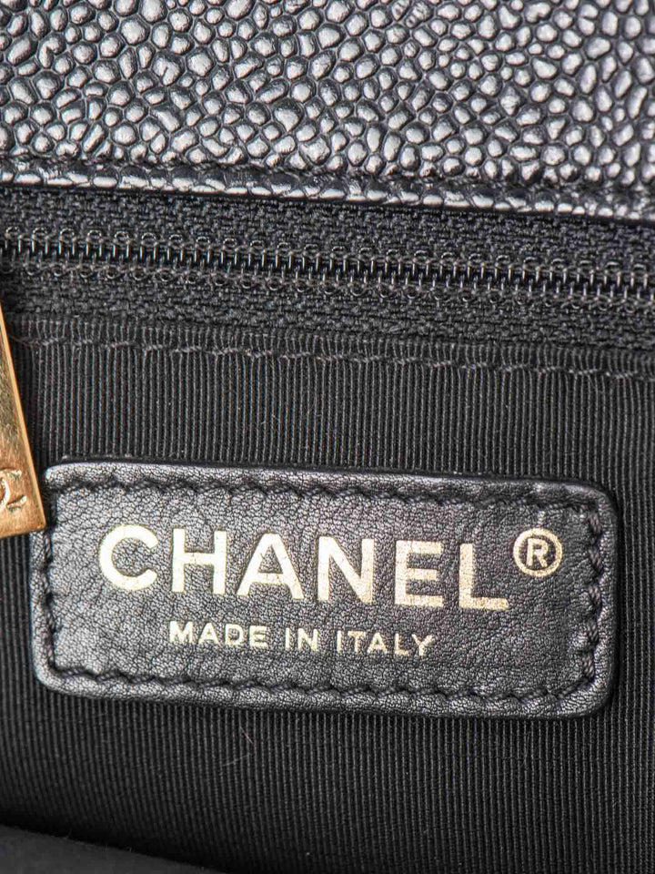 Top Quality Chanel CC Logo Caviar Quilted Leather Grand Shopper Bag Black