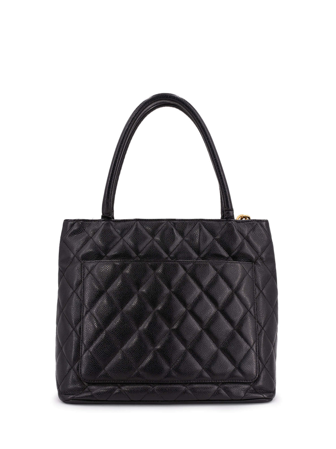 Top Quality Chanel CC Logo Caviar Quilted Leather Medallion Bag Black